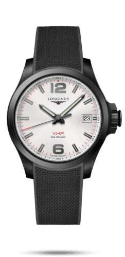 Longines Conquest V.H.P. 41 PVD / Silver / Rubber