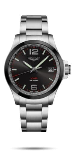 Longines Conquest V.H.P. 41 Stainless Steel / Ceramic / Black / Bracelet