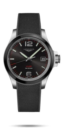 Longines Conquest V.H.P. 41 Stainless Steel / Ceramic / Black / Rubber