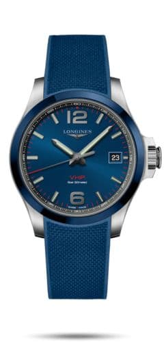 Longines Conquest V.H.P. 41 Stainless Steel / Ceramic / Blue / Rubber