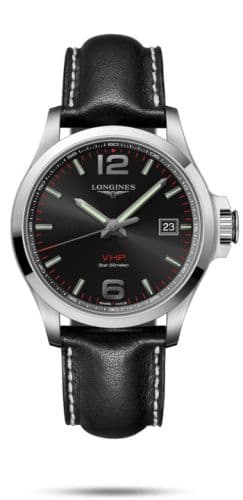 Longines Conquest V.H.P. 43 Stainless Steel / Black / Leather