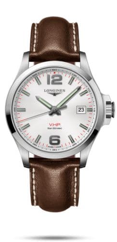 Longines Conquest V.H.P. 43 Stainless Steel / Silver / Leather