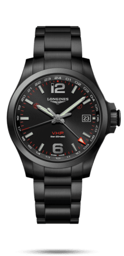 Longines Conquest V.H.P. GMT 41 PVD / Black / Bracelet