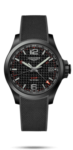 Longines Conquest V.H.P. GMT 41 PVD / Carbon / Rubber