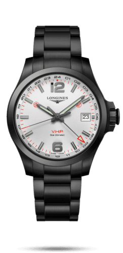 Longines Conquest V.H.P. GMT 41 PVD / Silver / Bracelet