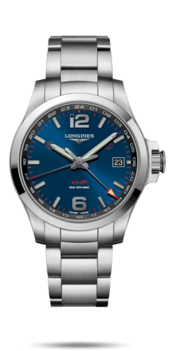 Longines Conquest V.H.P. GMT 41 Stainless Steel / Blue / Bracelet