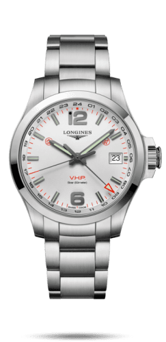 Longines Conquest V.H.P. GMT 41 Stainless Steel / Silver / Bracelet