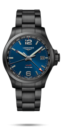 Longines Conquest V.H.P. GMT 43 PVD / Blue / Bracelet