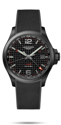 Longines Conquest V.H.P. GMT 43 PVD / Carbon / Rubber