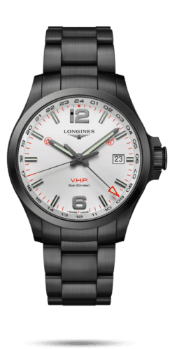 Longines Conquest V.H.P. GMT 43 PVD / Silver / Bracelet