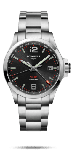 Longines Conquest V.H.P. GMT 43 Stainless Steel / Black / Bracelet
