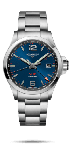 Longines Conquest V.H.P. GMT 43 Stainless Steel / Blue / Bracelet