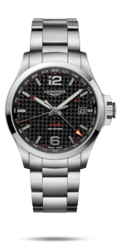 Longines Conquest V.H.P. GMT 43 Stainless Steel / Carbon / Bracelet