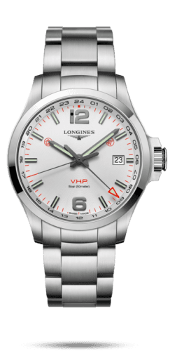 Longines Conquest V.H.P. GMT 43 Stainless Steel / Silver / Bracelet