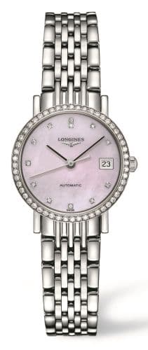 Longines Elegant Collection 25.5 Automatic Stainless Steel / Diamond / Pink MOP / Bracelet