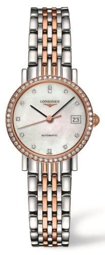 Longines Elegant Collection 25.5 Automatic Stainless Steel / Red Gold / Diamond / MOP