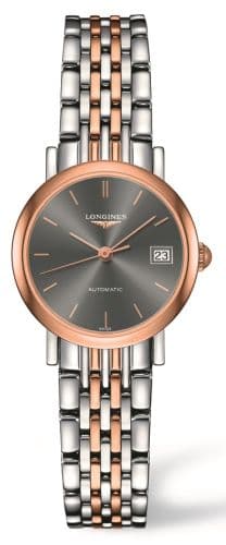 Longines Elegant Collection 25.5 Automatic Stainless Steel / Red Gold / Grey