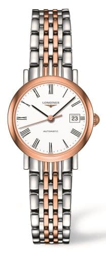 Longines Elegant Collection 25.5 Automatic Stainless Steel / Red Gold / White
