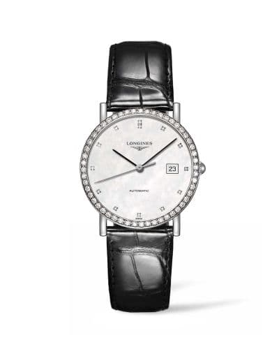 Longines Elegant Collection 34.5 Automatic Stainless Steel / Diamond / MOP / Strap