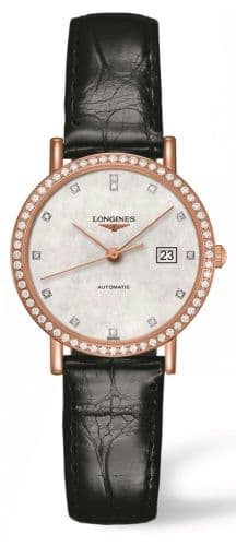 Longines Elegant Collection Automatic 29 Pink Gold / Diamond / MOP