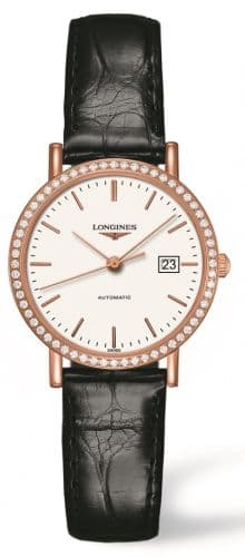 Longines Elegant Collection Automatic 29 Pink Gold / Diamond / White