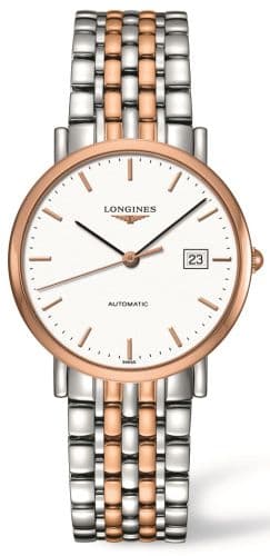 Longines Elegant Collection Automatic 37 Stainless Steel / Red Gold / White
