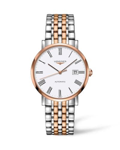 Longines Elegant Collection Automatic 9 Stainless Steel / Red Gold / White