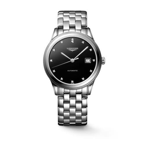 Longines Flagship 38.5 Automatic Stainless Steel / Black - Diamond / Bracelet
