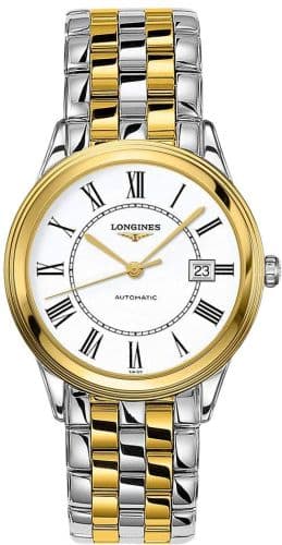 Longines Flagship 38.5 Stainless Steel / Yellow Gold / White-Roman / Bracelet