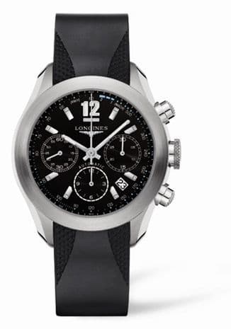 Longines GrandeVitesse Chronograph Black Rubber