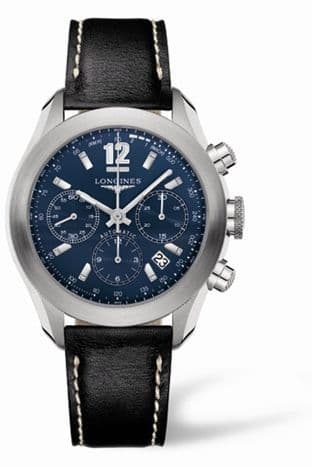 Longines GrandeVitesse Chronograph Blue Leather