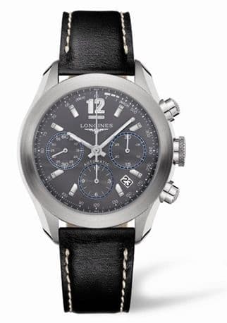 Longines GrandeVitesse Chronograph Grey Leather