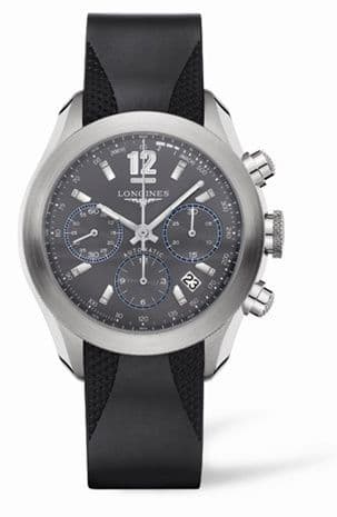 Longines GrandeVitesse Chronograph Grey Rubber