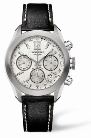 Longines GrandeVitesse Chronograph Silver Leather