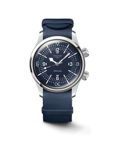 Longines Heritage Legend Diver 39 Stainless Steel / Blue / NATO