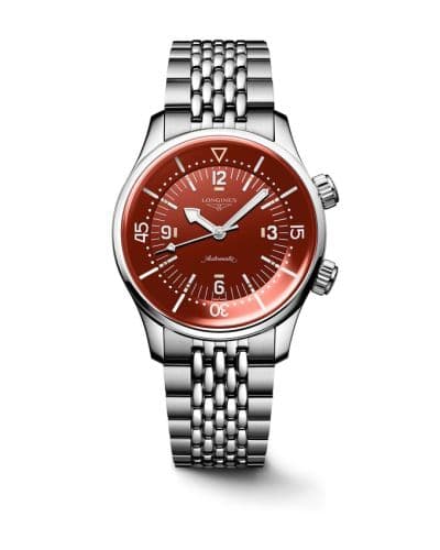 Longines Heritage Legend Diver 39 Stainless Steel / Terracotta / Bracelet