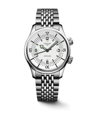 Longines Heritage Legend Diver 39 Stainless Steel / White / Bracelet