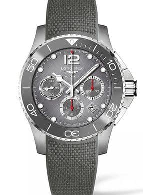 Longines HydroConquest 43 Automatic Chronograph Stainless Steel / Ceramic / Grey / Rubber