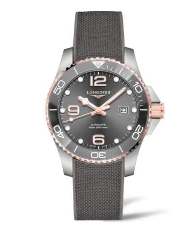 Longines HydroConquest 43 Automatic Stainless Steel - Pink Gold / Grey / Rubber