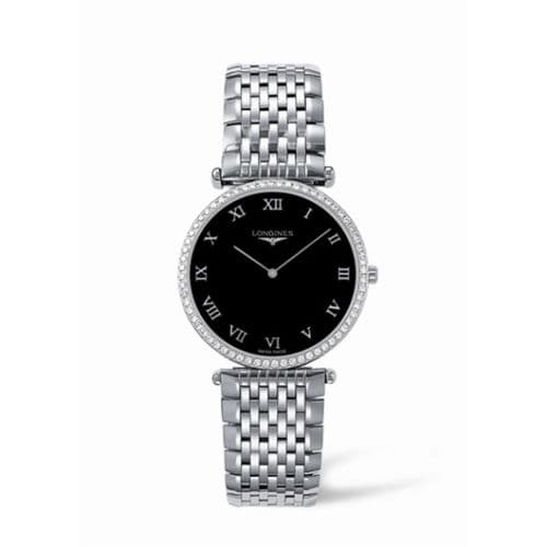 Longines La Grande Classique 33 Quartz Diamond Bezel Black Roman
