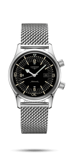Longines Legend Diver 36 Stainless Steel / Black / Mesh