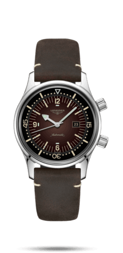 Longines Legend Diver 36 Stainless Steel / Brown / Strap