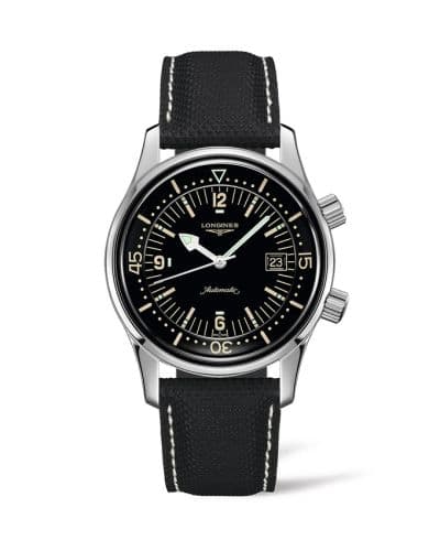 Longines Legend Diver Date Stainless Steel / Black / Calf XL