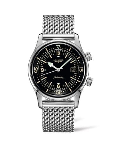 Longines Legend Diver Date Stainless Steel / Black / Milanese