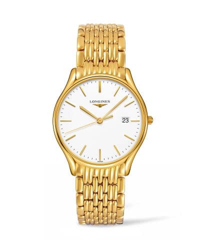 Longines Lyre Quartz 38.5mm PVD Gold / White / Bracelet