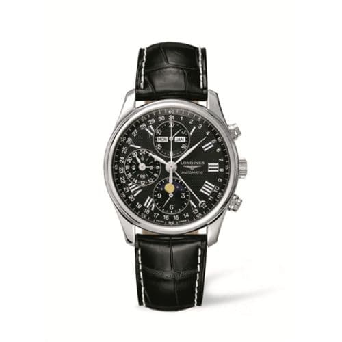 Longines Master Collection 40 Chronograph Calendar Stainless Steel / Black / Strap
