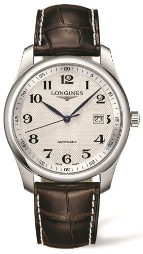 Longines Master Collection 40 Date Stainless Steel / Silver-Arabic / Alligator