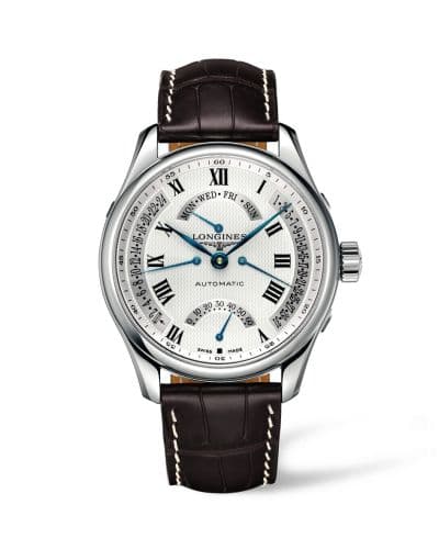 Longines Master Collection 44 Retrograde Stainless Steel / Silver-Roman / Alligator XL