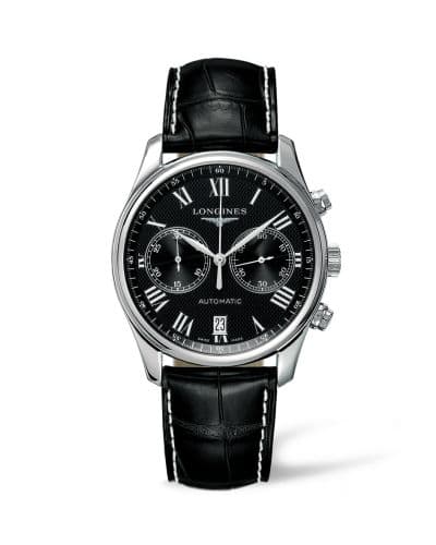 Longines Master Collection Chronograph 40 Stainless Steel / Black - Roman / Strap