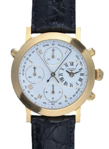 Longines Prestige Rattrapante Yellow Gold / White